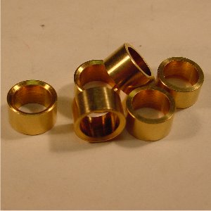 CLOCK BUSHES, BRASS, 10 OF SIZE 55