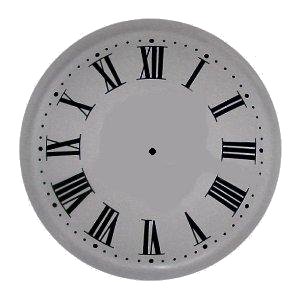 CADRAN D'HORLOGE PUBLIQUE 330mm. BLANC