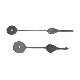 CARRIAGE CLOCK HANDS - SPADE: 25mm